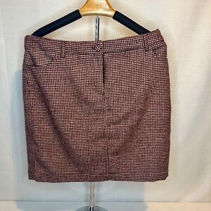 CUPCAKES & CASHMERE MAROON AND CREAM WOOL BLEND SKIRT